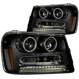 ANZO 2002-2009 Chevrolet Trailblazer Projector Headlights w/ Halo Black ANZO Headlights  AXOPROS