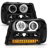 ANZO 2002-2009 Chevrolet Trailblazer Projector Headlights w/ Halo Black ANZO Headlights  AXOPROS
