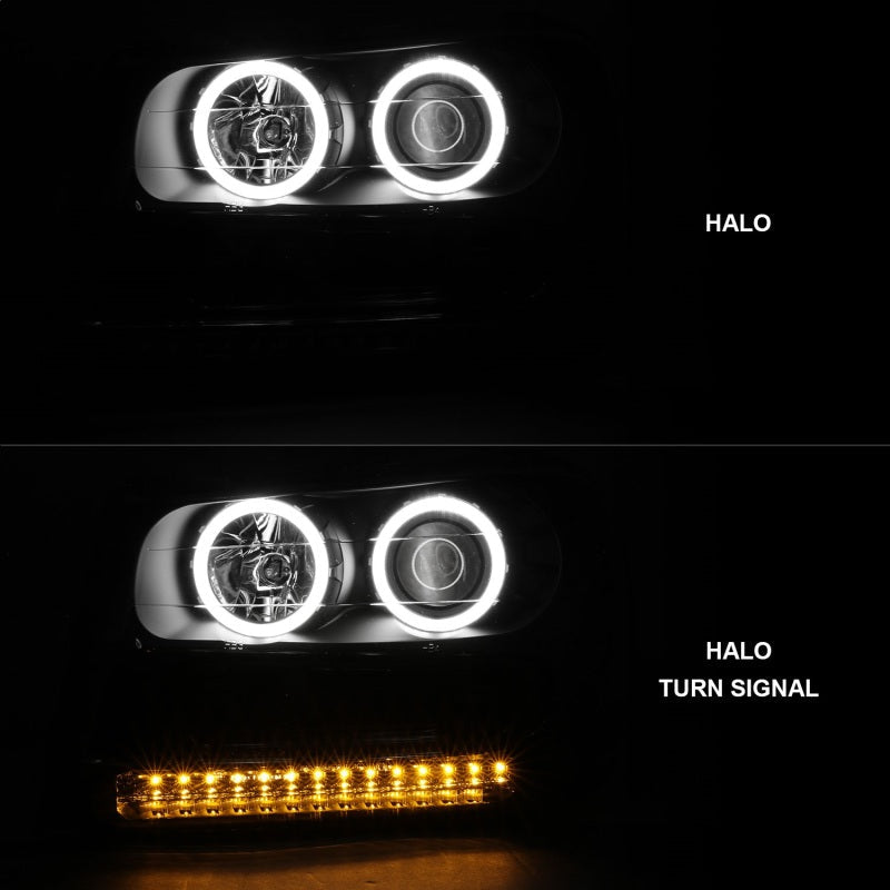 ANZO 2002-2009 Chevrolet Trailblazer Projector Headlights w/ Halo Black ANZO Headlights  AXOPROS