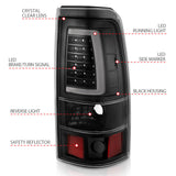 ANZO 2003-2006 Chevy Silverado 1500 LED Taillights Plank Style Black w/Clear Lens ANZO Tail Lights  AXOPROS