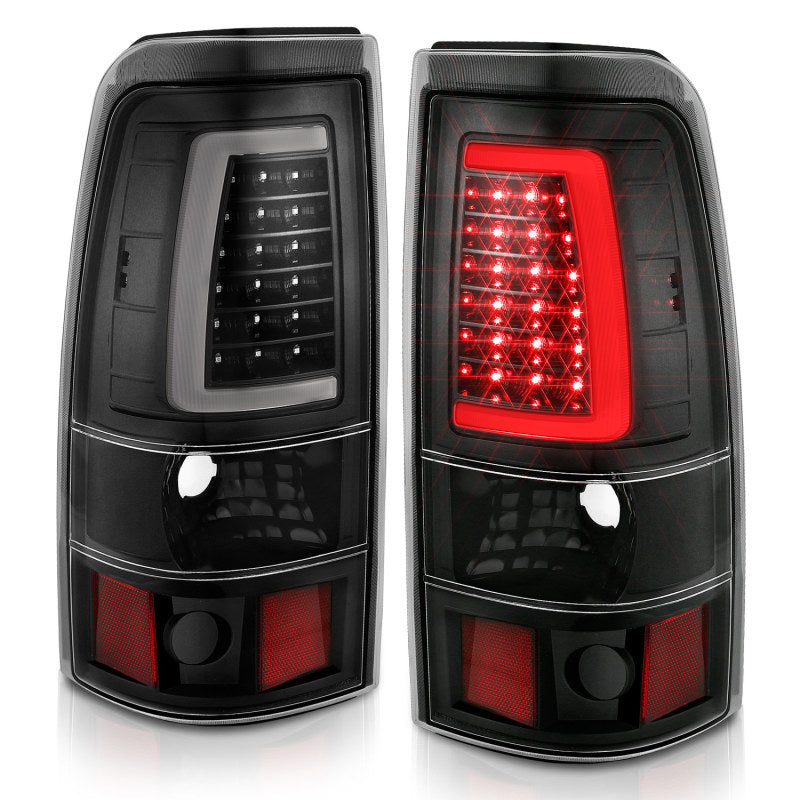 ANZO 2003-2006 Chevy Silverado 1500 LED Taillights Plank Style Black w/Clear Lens ANZO Tail Lights  AXOPROS
