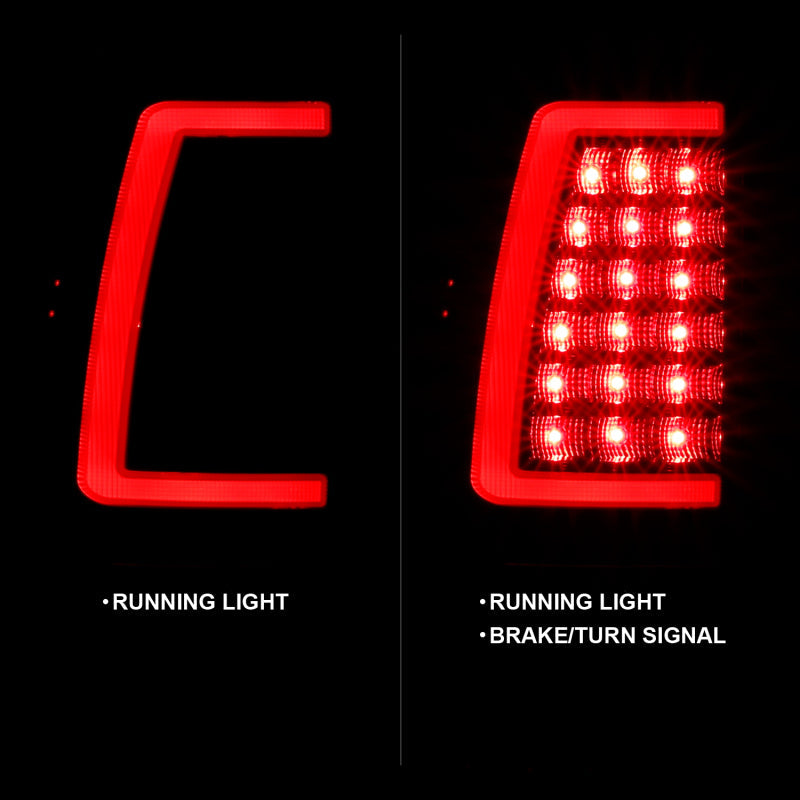 ANZO 2003-2006 Chevy Silverado 1500 LED Taillights Plank Style Black w/Clear Lens ANZO Tail Lights  AXOPROS