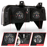 ANZO 2003-2017 Chevy Express Crystal Headlight Black ANZO Headlights  AXOPROS