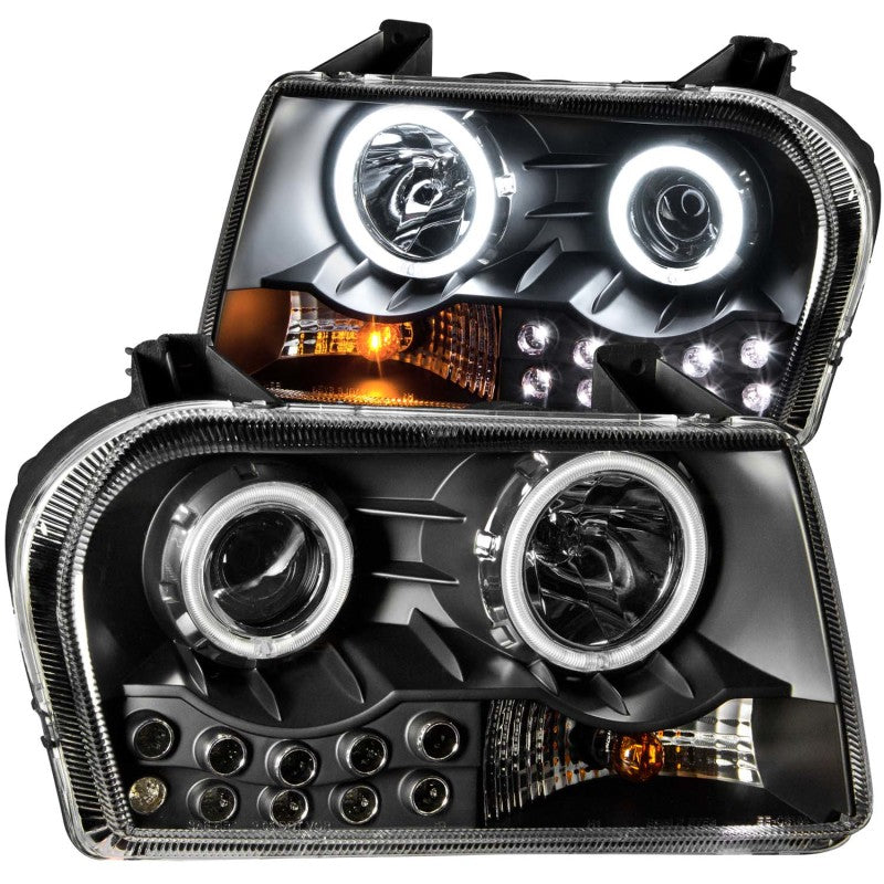 ANZO 2005-2010 Chrysler 300 Projector Headlights w/ Halo Black (Does Not Fit S Models) ANZO Headlights  AXOPROS