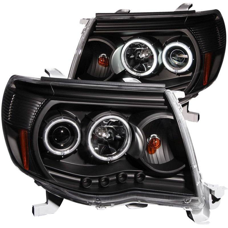 ANZO 2005-2011 Toyota Tacoma Projector Headlights w/ Halo Black ANZO Headlights  AXOPROS