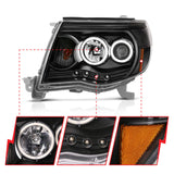ANZO 2005-2011 Toyota Tacoma Projector Headlights w/ Halo Black ANZO Headlights  AXOPROS