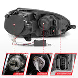 ANZO 2006-2009 Volkswagen Rabbit Projector Headlights w/ Halo Black (CCFL) ANZO Headlights  AXOPROS