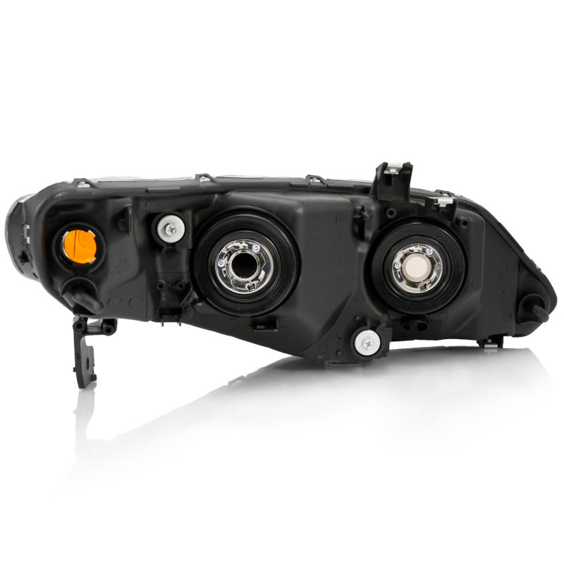 ANZO 2006-2011 Honda Civic 4 Door Crystal Headlight Black Amber (OE Replacement) ANZO Headlights  AXOPROS