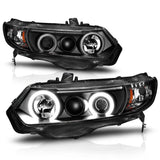 ANZO 2006-2011 Honda Civic Projector Headlights w/ Halo Black (CCFL) ANZO Headlights  AXOPROS