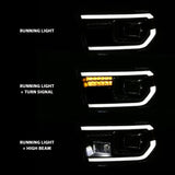 ANZO 2007-2014 Toyota Tundra Projector Light Bar H.L Black Amber(Led High Beam) (Halogen Version) ANZO Headlights  AXOPROS