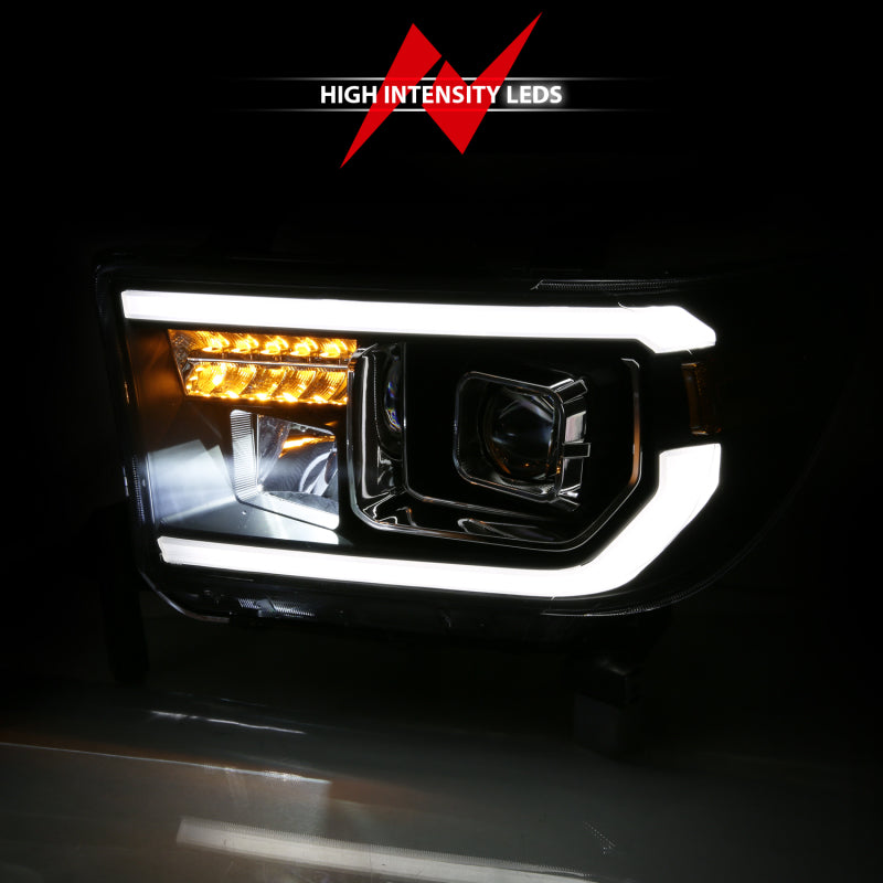 ANZO 2007-2014 Toyota Tundra Projector Light Bar H.L Black Amber(Led High Beam) (Halogen Version) ANZO Headlights  AXOPROS