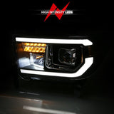 ANZO 2007-2014 Toyota Tundra Projector Light Bar H.L Black Amber(Led High Beam) (Halogen Version) ANZO Headlights  AXOPROS