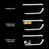 ANZO 2007-2014 Toyota Tundra Projector Light Bar H.L Black Amber(Led High Beam) (Halogen Version) ANZO Headlights  AXOPROS