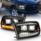 ANZO 2009-2018 Dodge Ram 1500 Led Projector Plank Style Switchback H.L Halo Black Amber (OE Style) ANZO Headlights  AXOPROS