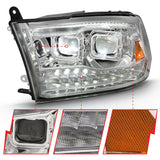 ANZO 2009-2018 Dodge Ram 1500 Led Projector Plank Style Switchback H.L Halo Chrome Amber (OE Style) ANZO Headlights  AXOPROS