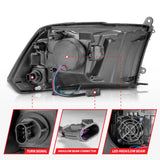 ANZO 2009-2020 Dodge Ram 1500 Full LED Square Projector Headlights w/ Chrome Housing Black Amber ANZO Headlights  AXOPROS