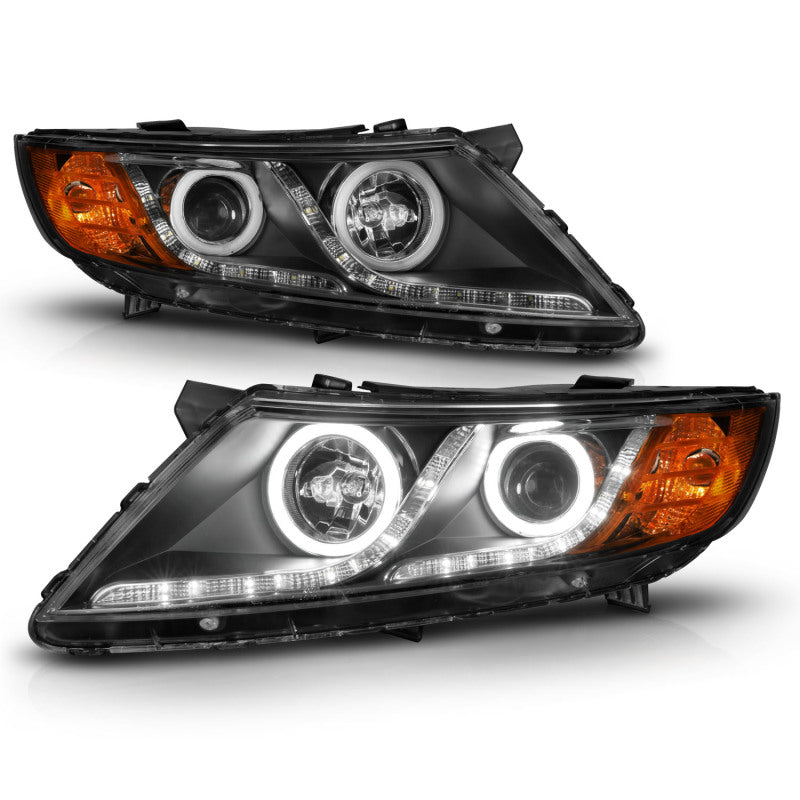 ANZO 2011-2013 Kia Optima Projector Headlights w/ Halo Black (CCFL) ANZO Headlights  AXOPROS