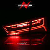 ANZO 2012-2018 Audi A6 LED Taillight Black Housing Red/Clear Lens 4 pcs (Sequential Signal) ANZO Tail Lights  AXOPROS