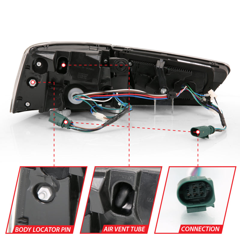 ANZO 2012-2018 Audi A6 LED Taillight Black Housing Red/Clear Lens 4 pcs (Sequential Signal) ANZO Tail Lights  AXOPROS