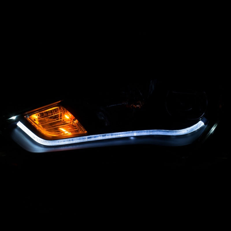 ANZO 2013-2015 Hyundai Genesis Projector Headlights w/ Plank Style Design Black (HID Compatible) ANZO Headlights  AXOPROS
