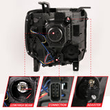 ANZO 2014-2015 Gmc Sierra 1500HD Projector Plank Style Headlight Black W/ Drl ANZO Headlights  AXOPROS