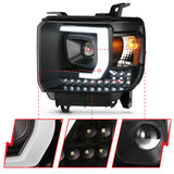 ANZO 2014-2015 Gmc Sierra 1500HD Projector Plank Style Headlight Black W/ Drl ANZO Headlights  AXOPROS
