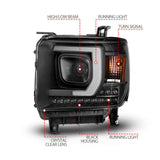 ANZO 2014-2015 Gmc Sierra 1500HD Projector Plank Style Headlight Black W/ Drl ANZO Headlights  AXOPROS