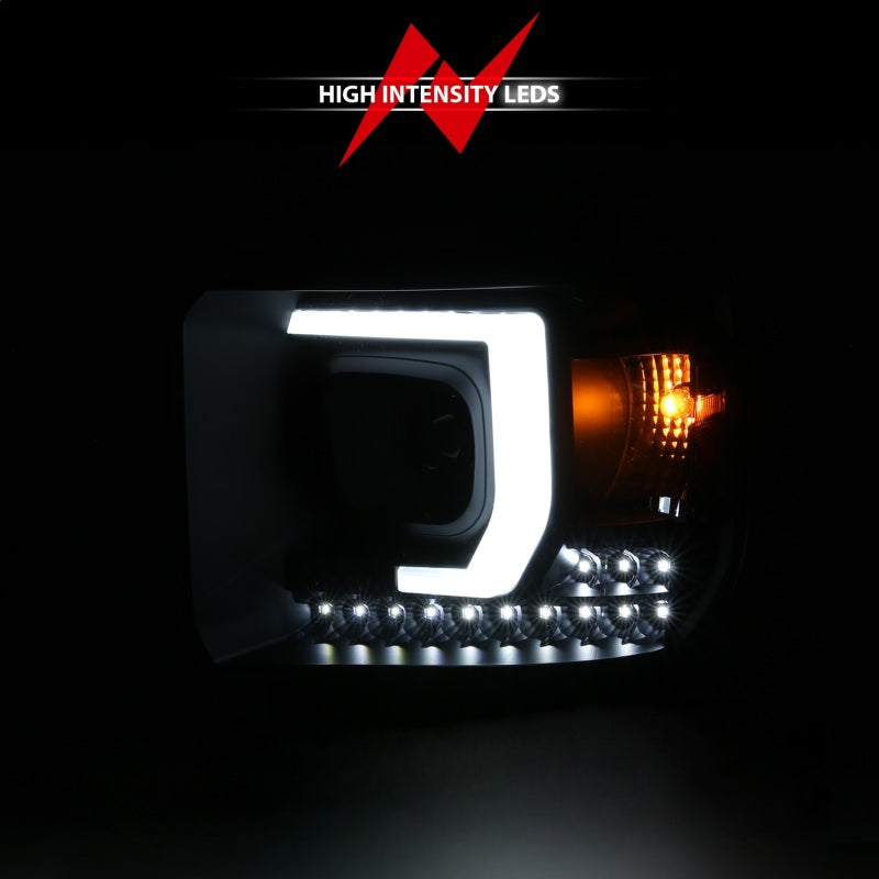 ANZO 2014-2015 Gmc Sierra 1500HD Projector Plank Style Headlight Black W/ Drl ANZO Headlights  AXOPROS