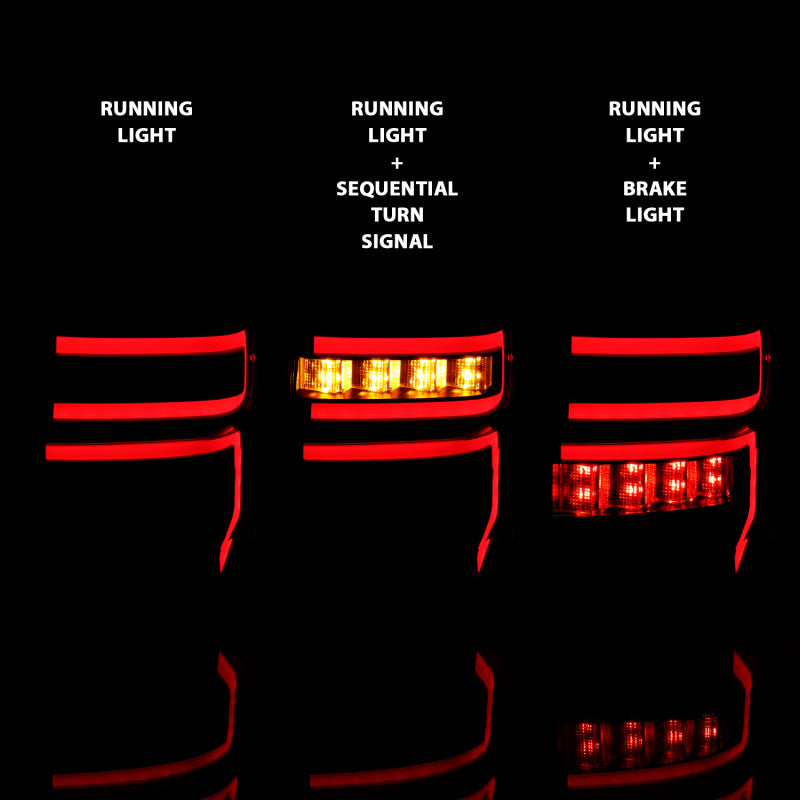 ANZO 2014-2020 Toyota 4Runner T.L Black Housing Smoke Lens Red Light Bar W/Sequential ANZO Tail Lights  AXOPROS