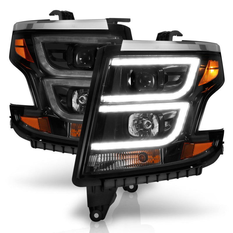 ANZO 2015-2020 Chevy Tahoe Projector Headlights Plank Style Black w/DRL ANZO Headlights  AXOPROS