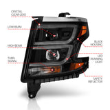 ANZO 2015-2020 Chevy Tahoe Projector Headlights Plank Style Black w/DRL ANZO Headlights  AXOPROS