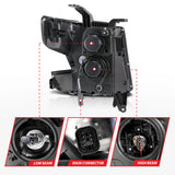 ANZO 2015-2020 Chevy Tahoe Projector Headlights Plank Style Black w/DRL ANZO Headlights  AXOPROS
