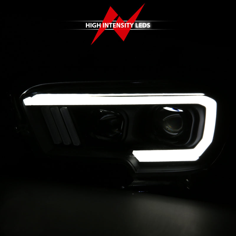 ANZO 2016-2017 Toyota Tacoma Projector Headlights w/ Plank Style Switchback Black w/ Amber ANZO Headlights  AXOPROS