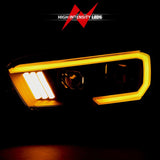 ANZO 2016-2017 Toyota Tacoma Projector Headlights w/ Plank Style Switchback Black w/ Amber w/ DRL ANZO Headlights  AXOPROS