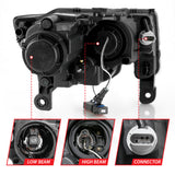 ANZO 2017-2018 Jeep Grand Cherokee Projector Headlights w/ Plank Style Switchback - Black w/ Amber ANZO Headlights  AXOPROS