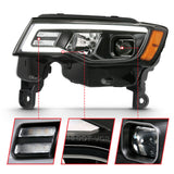 ANZO 2017-2018 Jeep Grand Cherokee Projector Headlights w/ Plank Style Switchback - Black w/ Amber ANZO Headlights  AXOPROS