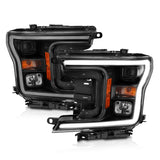 ANZO 2018-2019 Ford F-150 Projector Plank Style H.L. Black Amber (Without Switchback) ANZO Headlights  AXOPROS