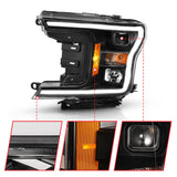 ANZO 2018-2019 Ford F-150 Projector Plank Style H.L. Black Amber (Without Switchback) ANZO Headlights  AXOPROS
