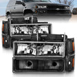 ANZO 88-98 Chevrolet C1500 Crystal Headlights Black ANZO Headlights  AXOPROS