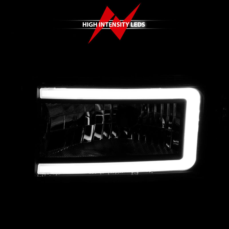 ANZO 94-02 Dodge RAM Crystal Headlight - w/ Light Bar Black Housing ANZO Headlights  AXOPROS