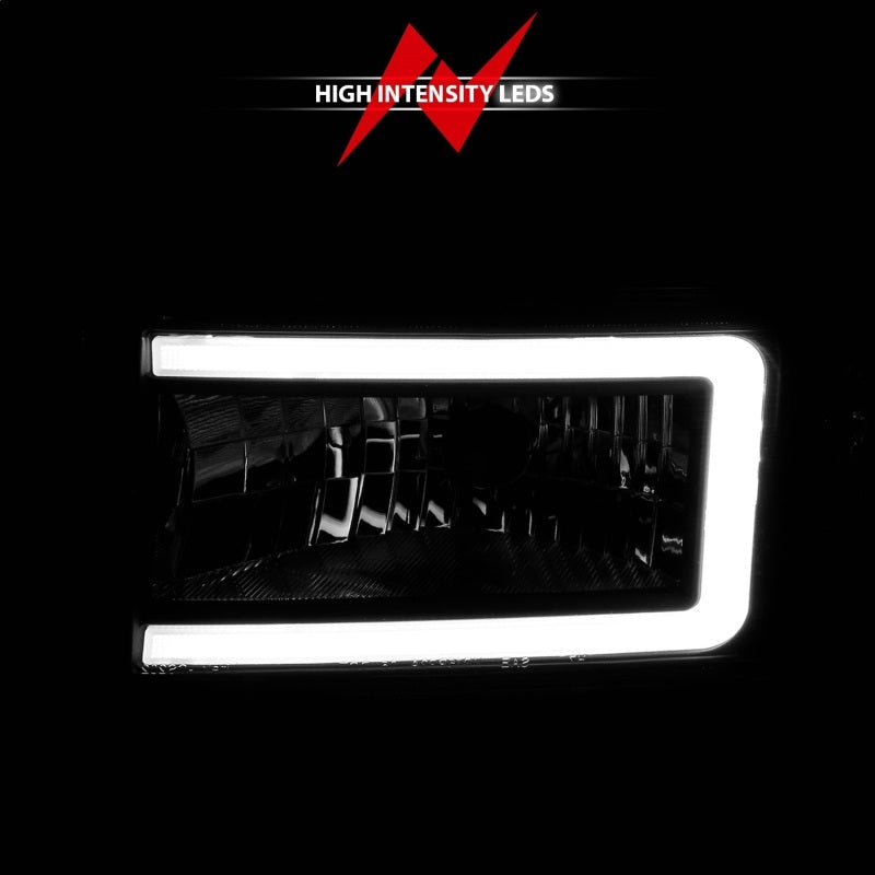 ANZO 94-02 Dodge RAM Crystal Headlight - w/ Light Bar Black Housing ANZO Headlights  AXOPROS