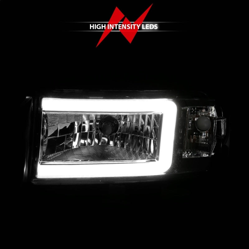 ANZO 94-02 Dodge RAM Crystal Headlight - w/ Light Bar Chrome Housing ANZO Headlights  AXOPROS
