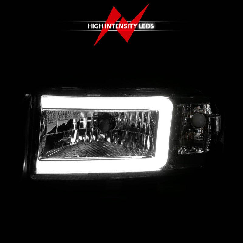 ANZO 94-02 Dodge RAM Crystal Headlight - w/ Light Bar Chrome Housing ANZO Headlights  AXOPROS