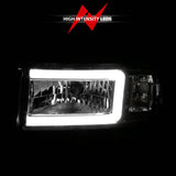 ANZO 94-02 Dodge RAM Crystal Headlight - w/ Light Bar Chrome Housing ANZO Headlights  AXOPROS