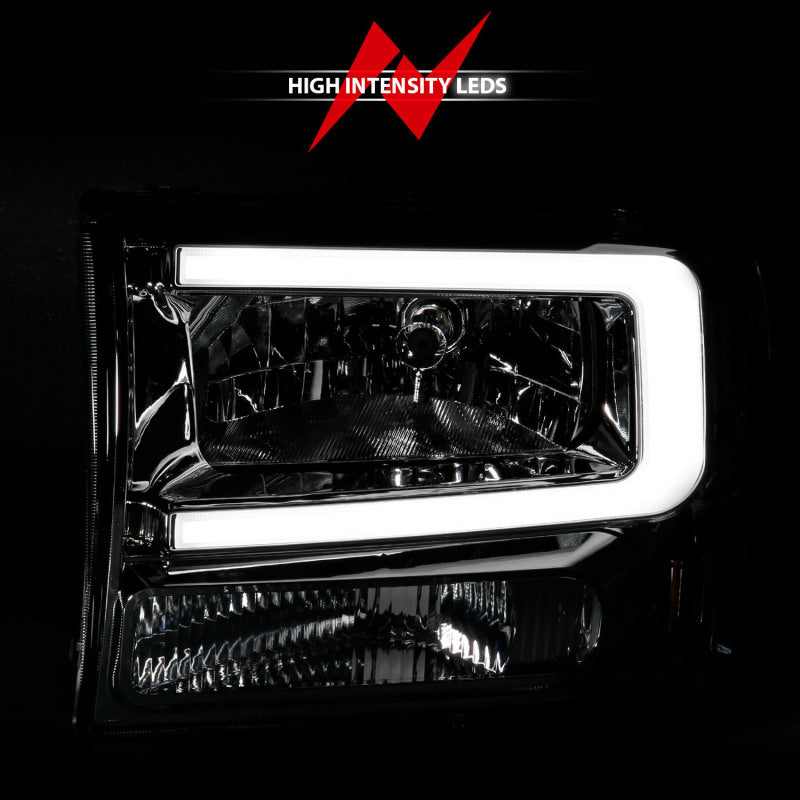ANZO 99-04 Ford F250/F350/F450/Excursion (excl. 99) Crystal Headlights - w/ Light Bar Chrome Housing ANZO Headlights  AXOPROS