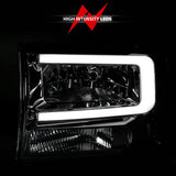 ANZO 99-04 Ford F250/F350/F450/Excursion (excl. 99) Crystal Headlights - w/ Light Bar Chrome Housing ANZO Headlights  AXOPROS