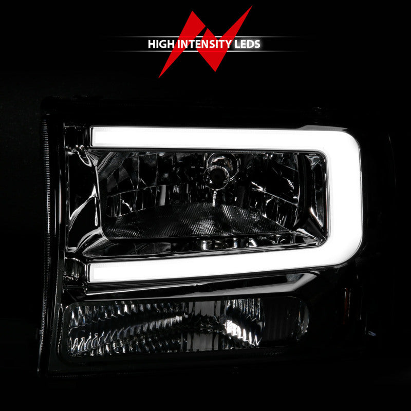 ANZO 99-04 Ford F250/F350/F450/Excursion (excl. 99) Crystal Headlights - w/ Light Bar Chrome Housing ANZO Headlights  AXOPROS