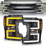 ANZO LED Headlights 17-18 Ford F-250 Super Duty Plank-Style L.E.D. Headlight Black (Pair) ANZO Headlights  AXOPROS