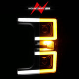 ANZO LED Headlights 17-18 Ford F-250 Super Duty Plank-Style L.E.D. Headlight Black (Pair) ANZO Headlights  AXOPROS