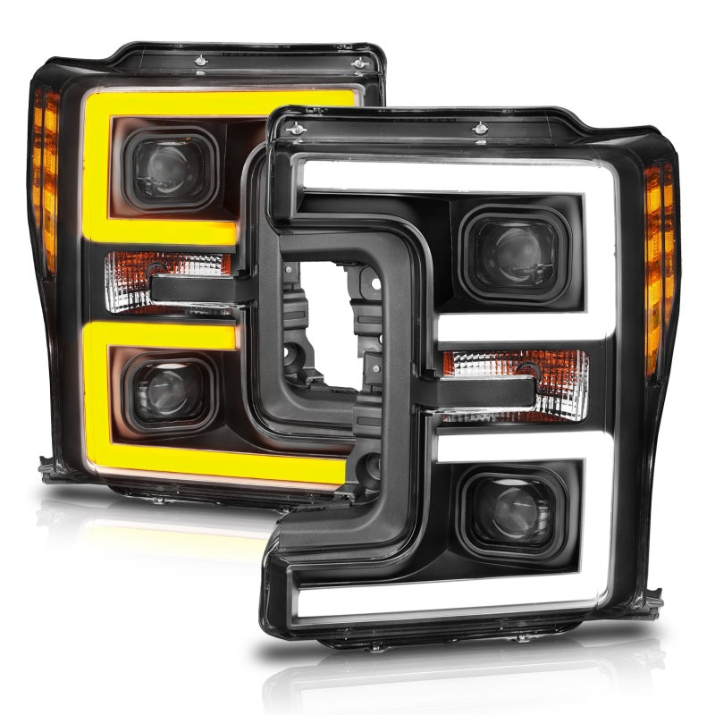 ANZO LED Headlights 17-18 Ford F-250 Super Duty Plank-Style L.E.D. Headlight Black (Pair) ANZO Headlights  AXOPROS
